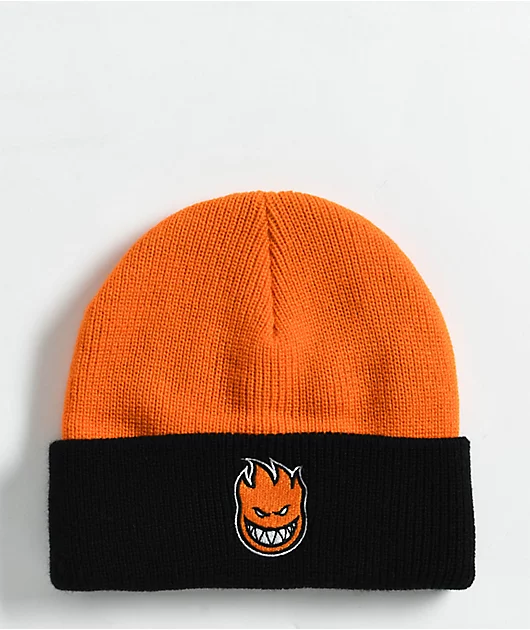 Spitfire Big Head Black & Orange Beanie