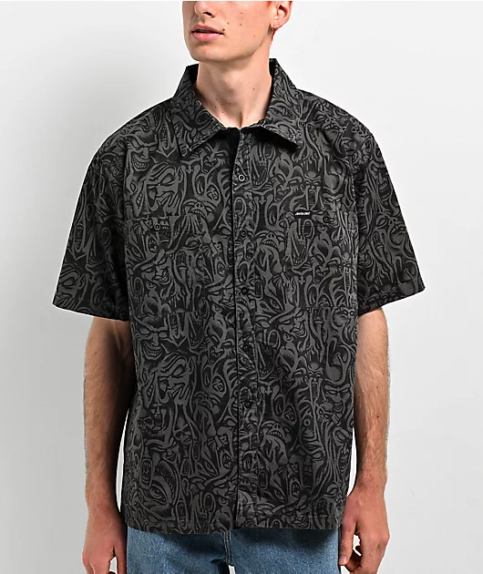 78907-santa-cruz-knox-faces-black-short-sleeve-button-up-work-shirt-1.webp Santa Cruz Knox Faces Black Short Sleeve Button Up Work Shirt