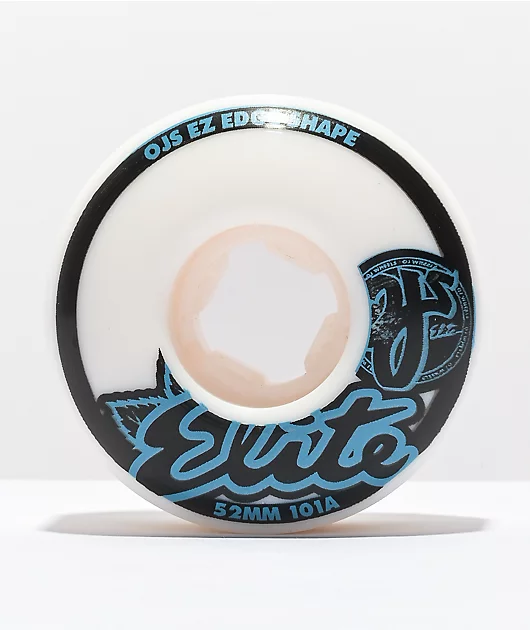 OJ Elite EZ Edge 52mm 101a White Skateboard Wheels