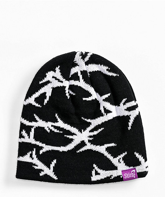 79302-salem7-thorn-black-skull-cap-beanie-1.jpg Salem7 Thorn Black Skull Cap Beanie