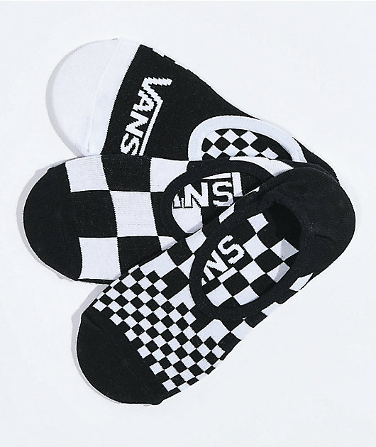 80292-vans-canoodle-classic-black-white-checkered-3-pack-no-show-socks-1.jpg Vans Canoodle Classic Black & White Checkered 3 Pack No Show Socks