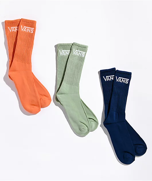 80373-vans-classic-celadon-melon-navy-3-pack-crew-socks-1.webp Vans Classic Celadon, Melon & Navy 3 Pack Crew Socks