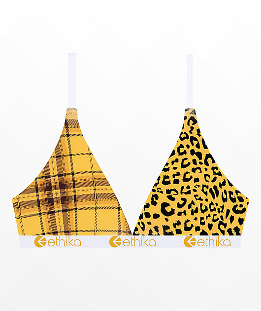 Ethika Wild Plaid Triangle Bralette