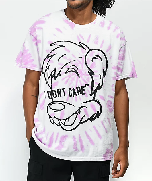 80593-kaiju017-don-t-care-purple-tie-dye-t-shirt-1.webp KAIJU017 Don't Care Purple Tie Dye T-Shirt