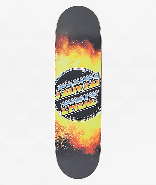 Santa Cruz Flame Everslick Chrome Dot 8.5\" Skateboard Deck