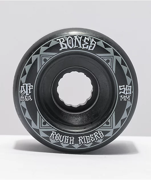 Bones Roughriders ATF 59mm 80a Black Cruiser Wheels