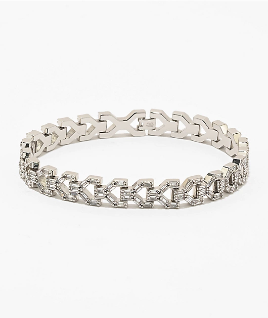 The Gold Gods Diamond Y Link 8mm White Gold Bracelet