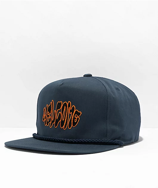 Welcome Warp Navy Snapback Hat