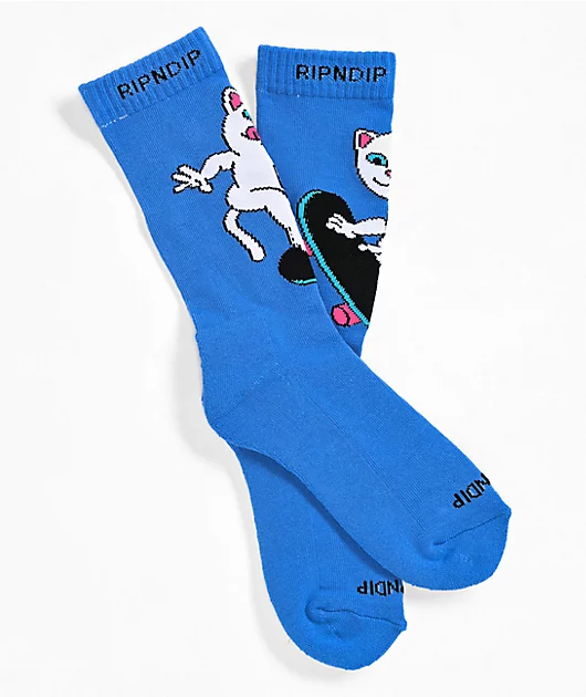 81143-ripndip-skater-nerm-slate-blue-crew-socks-1.webp RIPNDIP Skater Nerm Slate Blue Crew Socks