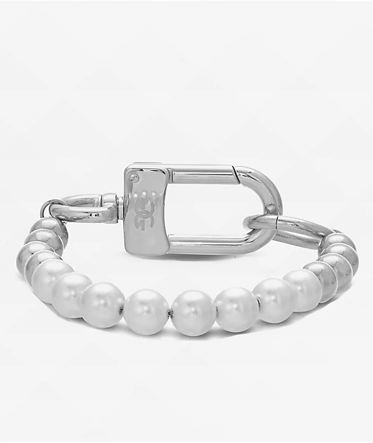 The Gold Gods Half Pearl 7.5\" White Gold Bracelet