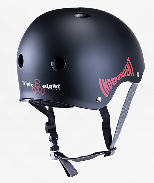 Triple Eight x Independent Dual Certified Sweatsaver Black Skateboard Helmet
