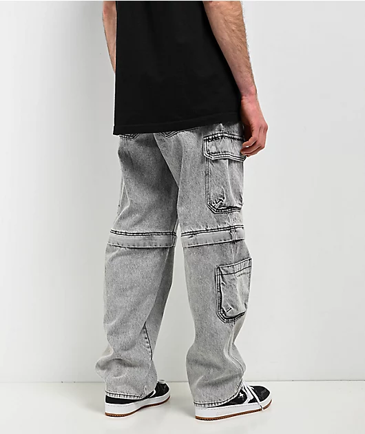 81894-empyre-grey-zip-off-cargo-denim-skate-jeans-4.webp Empyre Grey Zip Off Cargo Denim Skate Jeans