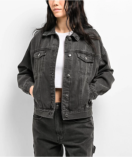 82341-empyre-trucker-coal-black-button-up-denim-jacket-1.webp Empyre Trucker Coal Black Button Up Denim Jacket