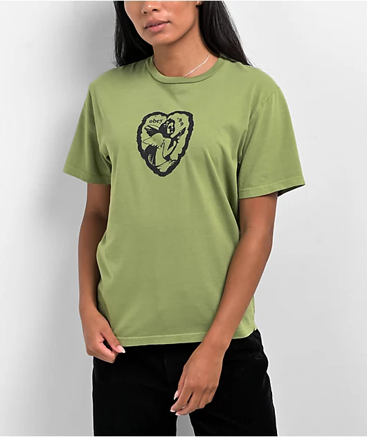Obey Cherub '89 Green Pigment Dye T-Shirt