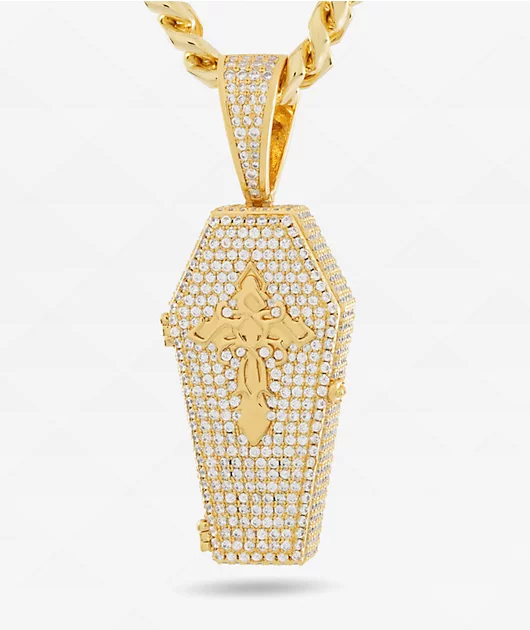 King Ice x Mike Zombie Bed For A Legend 22\" White Gold Chain Necklace