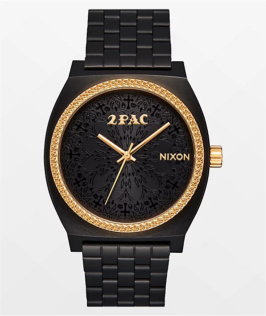 Nixon x 2PAC Time Teller Black & Gold Analog Watch