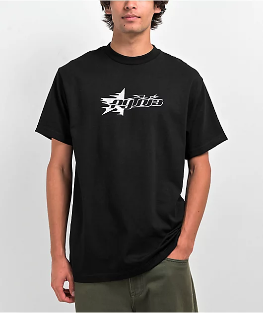83017-pythia-metallic-logo-2-black-t-shirt-1.webp Pythia Metallic Logo 2 Black T-Shirt