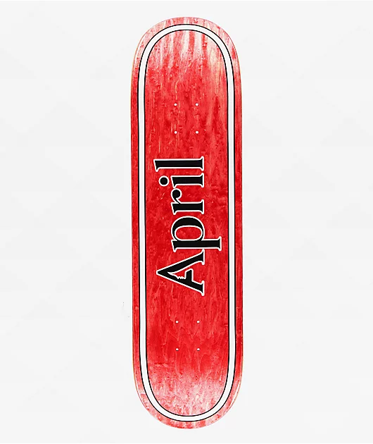April Red OG Logo 8.5\" Skateboard Deck