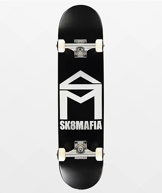 Sk8mafia House Logo Black 7.75\" Skateboard Complete