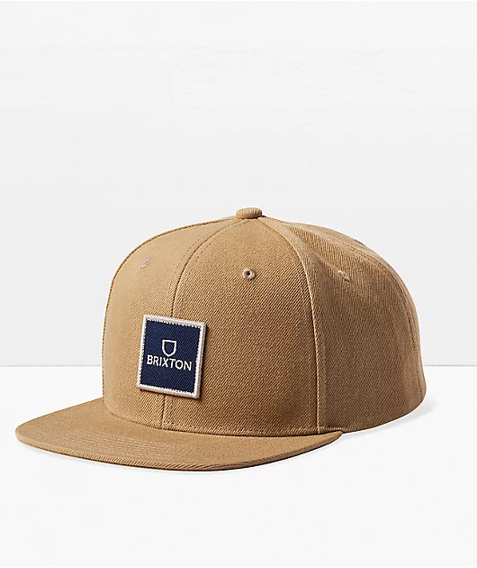 Brixton Alpha Square Sand Snapback Hat