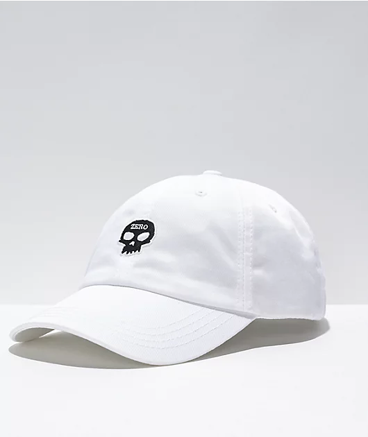 Zero Single Skull White Strapback Hat