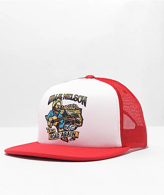 83663-brixton-x-willie-nelson-road-again-red-white-trucker-hat-1.webp Brixton x Willie Nelson Road Again Red & White Trucker Hat