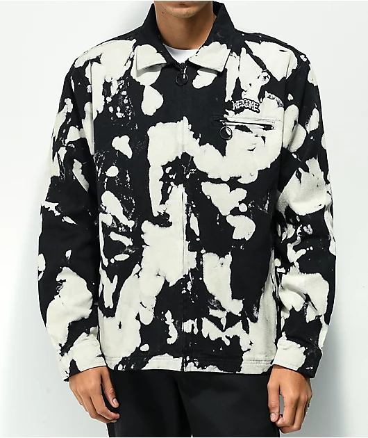 Welcome Inkblot Black Bleached Coaches Jacket