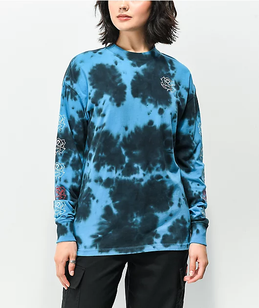84132-empyre-velma-rose-blue-tie-dye-long-sleeve-t-shirt-1.webp Empyre Velma Rose Blue Tie Dye Long Sleeve T-Shirt