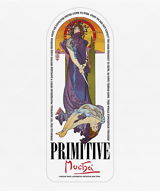 Primitive x Alphonse Mucha Tragedy Sticker