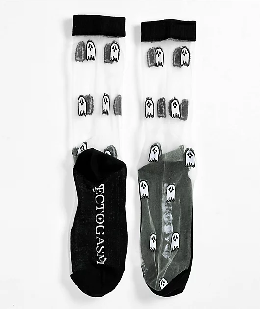 84345-ectogasm-sheer-ghost-black-white-crew-socks-2.webp Ectogasm Sheer Ghost Black & White Crew Socks