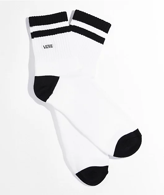 Vans Half White & Black Crew Socks