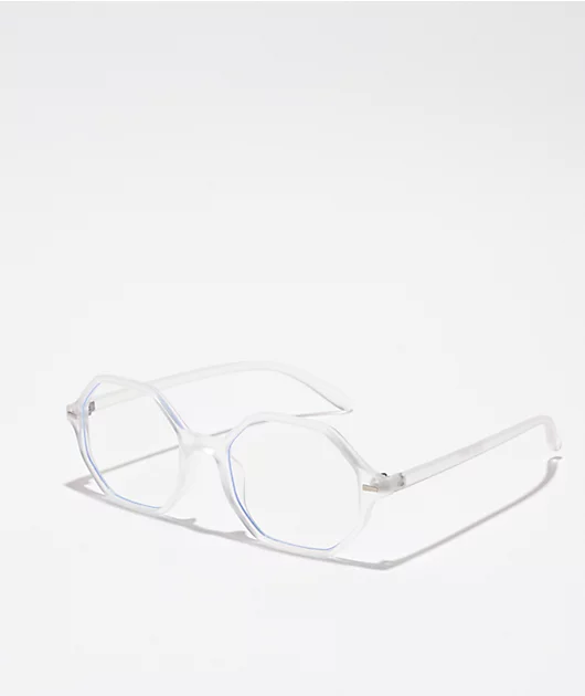 Geo Matte Crystal Blue Light Glasses