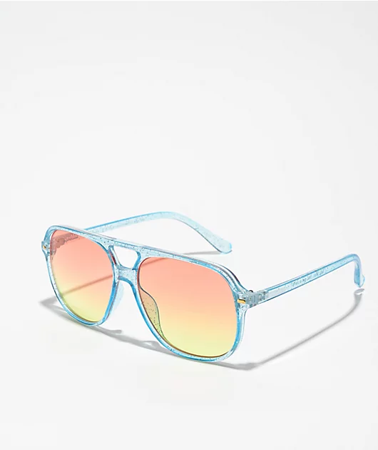 Happy Hour The Duke Cool Blue Sunglasses