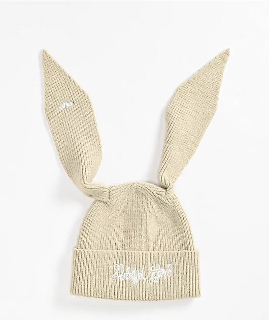 Personal Fears Bunny Ears Cream Beanie