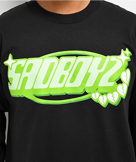 $AD BOYZ by Junior H Puff Black Long Sleeve T-Shirt