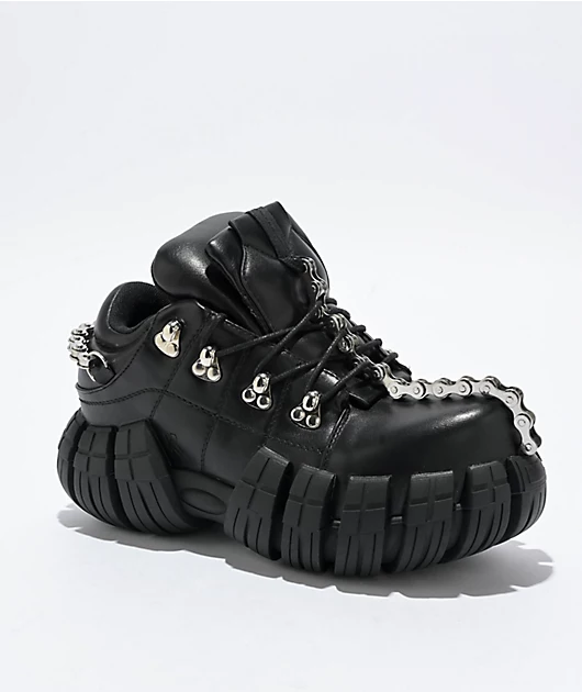 Koi Footwear Invading Rapture Bike Chain Black Shoes