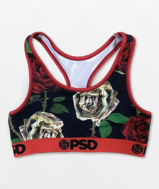 PSD 100 Roses Mix Sports Bra