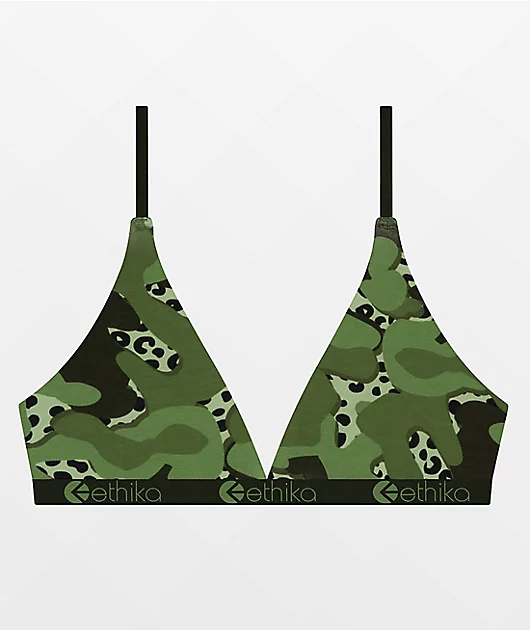 Ethika Leopard Camo Triangle Bralette
