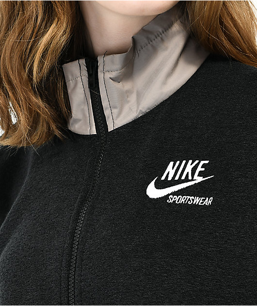 86815-nike-sportswear-essential-black-grey-fleece-zip-jacket-3.jpg Nike Sportswear Essential Black & Grey Fleece Zip Jacket