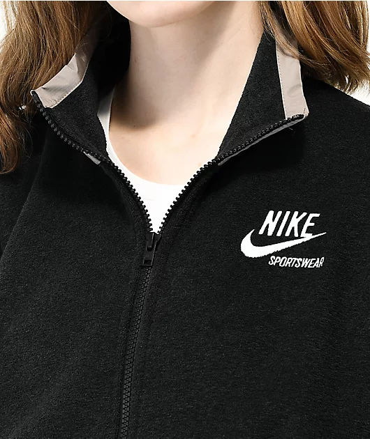 86815-nike-sportswear-essential-black-grey-fleece-zip-jacket-5.webp Nike Sportswear Essential Black & Grey Fleece Zip Jacket