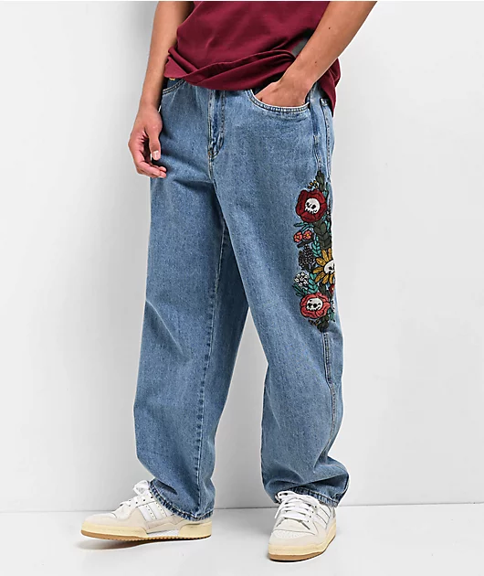 87129-empyre-blake-flowers-blue-denim-skate-jeans-1.webp Empyre Blake Flowers Blue Denim Skate Jeans