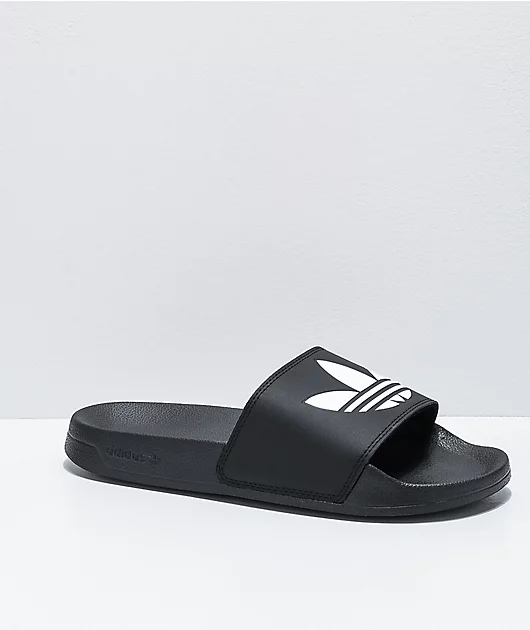 adidas Adilette Lite Black & White Slide Sandals