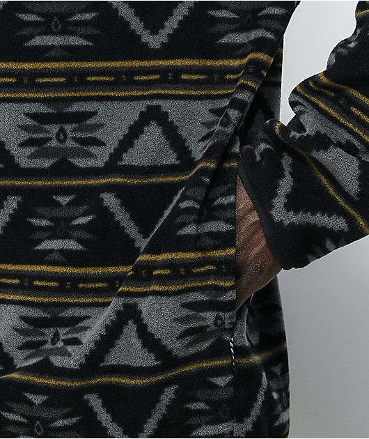 Volcom Switch Case Black, Grey & Brown Fleece Jacket