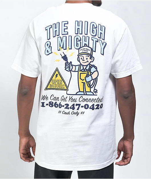 87663-the-high-mighty-we-re-the-plug-white-t-shirt-1.webp The High & Mighty We're The Plug White T-Shirt