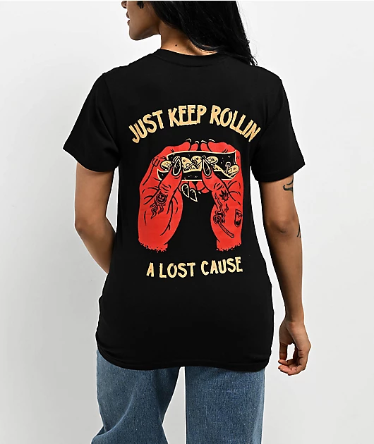 88076-a-lost-cause-keep-rollin-black-t-shirt-1.webp A Lost Cause Keep Rollin Black T-Shirt