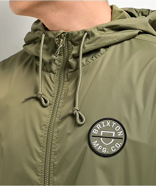 88106-brixton-claxton-crest-olive-windbreaker-jacket-3.webp Brixton Claxton Crest Olive Windbreaker Jacket