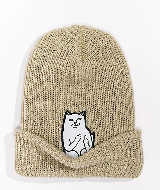 88185-ripndip-lord-nermal-cream-beanie-2.webp RIPNDIP Lord Nermal Cream Beanie