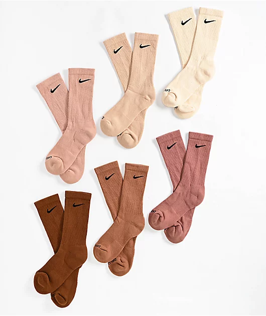 89156-nike-everyday-plus-cushioned-natural-6-pack-crew-socks-1.webp Nike Everyday Plus Cushioned Natural 6-Pack Crew Socks