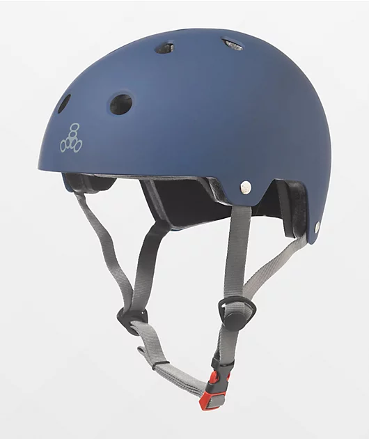 Triple Eight Dual Certified Matte Blue Skateboard Helmet
