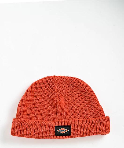 Neff Wood Orange Waffle Knit Beanie